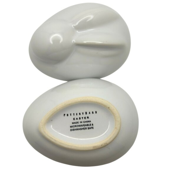 Pottery Barn White Easter Bunny Trinket/Candy Dish/Bowl with Lid - Retired - Picture 5 of 9